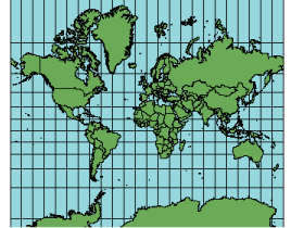 メルカトル図法の説明図