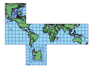 キューブ図法の説明図