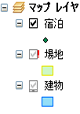 マップに表示されないレイヤーの [コンテンツ] ウィンドウでの表示