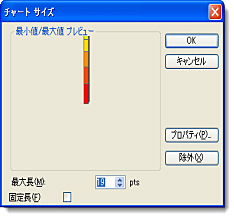 積み上げ棒グラフ (スタック チャート) のチャート サイズの設定