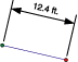アライン ディメンションでは、ディメンション ラインがベースラインに対して平行で、このディメンション ラインの長さがディメンションの始点と終点の間の実際の距離を表す
