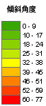 傾斜角マップの凡例