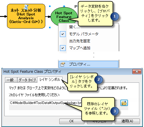 レイヤー シンボル プロパティの設定