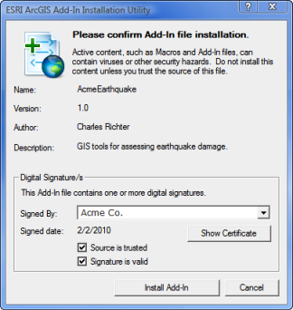 ESRI ArcGIS Add-In Installation Utility