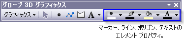 ArcGlobe の [グローブ 3D グラフィックス] ツールバー