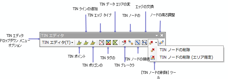 [TIN エディター] ツールバーのツール