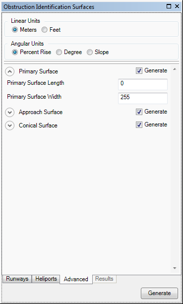 Advanced properties for ICAO Annex 15 surfaces