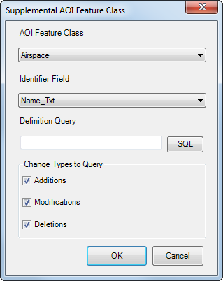 Supplemental AOI Feature Class dialog box