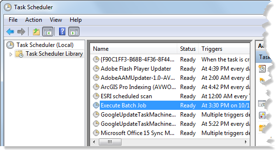 Task Scheduler with the Execute Batch Job task