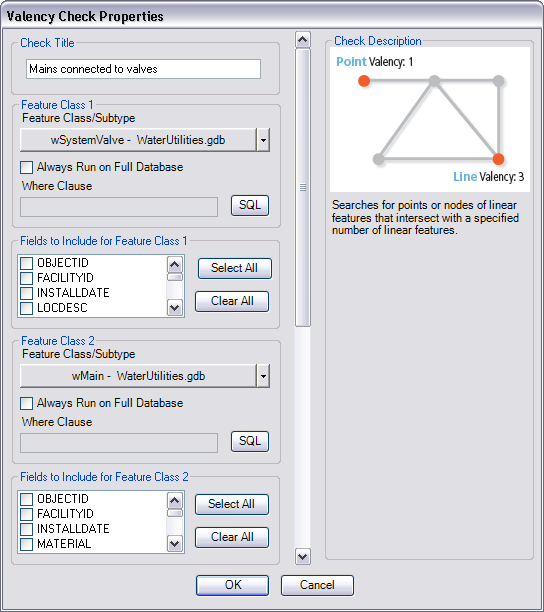 Valency Check Properties dialog box