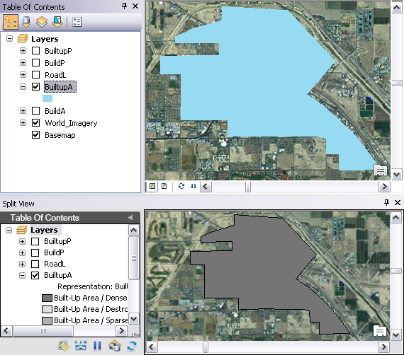 Example of changes not updating in the Split View window Example of changes not updating in the Split View window