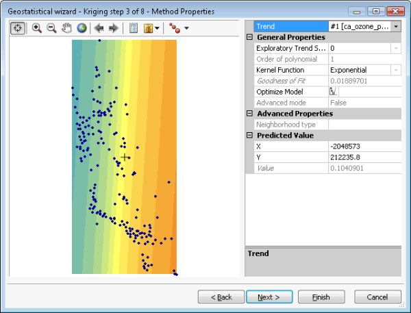 Trend that will be removed from the data before declustering and Normal Score transform are applied.