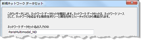 ネットワーク データセットの名前を入力