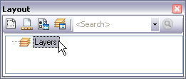 The Layout window with the Layers data frame selected