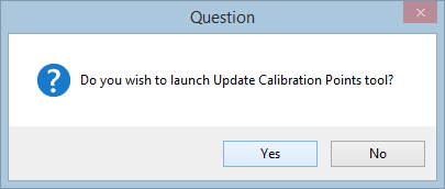 Click Yes to launch the Update Calibration Points tool