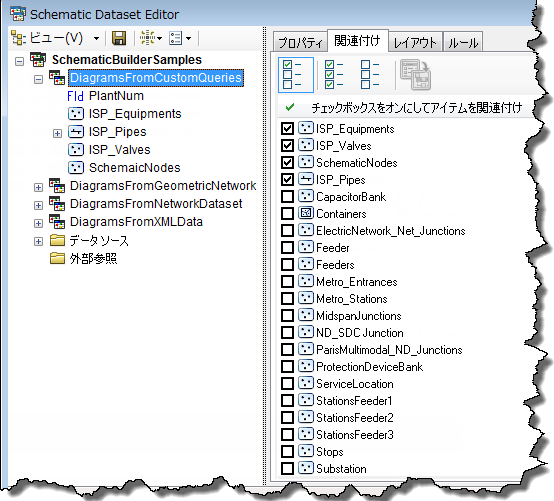 DiagramsFromCustomQueries の [関連付け] タブ