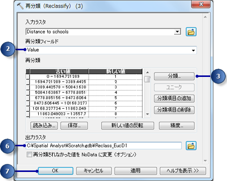 学校までの距離を再分類するためのパラメーター