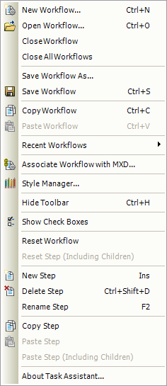 Task Assistant context menu for designers
