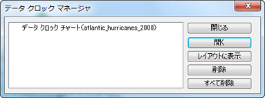 [データ クロック マネージャー] ダイアログ ボックス