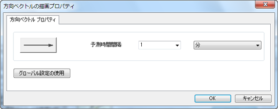 [方向ベクトルの描画プロパティ] ダイアログ ボックス