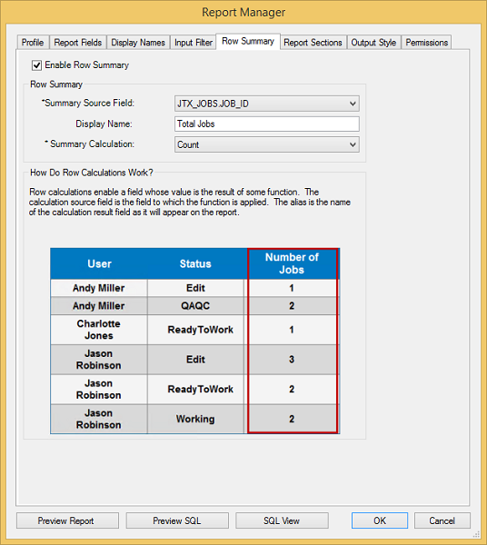 Rows/Sections