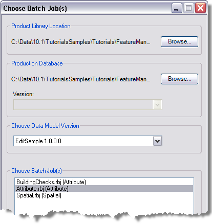 Choose Batch Job(s) dialog box Choose Batch Job(s) dialog box