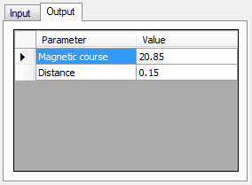 Output from the Magnetic Course Calculator function Output from the Magnetic Course Calculator function