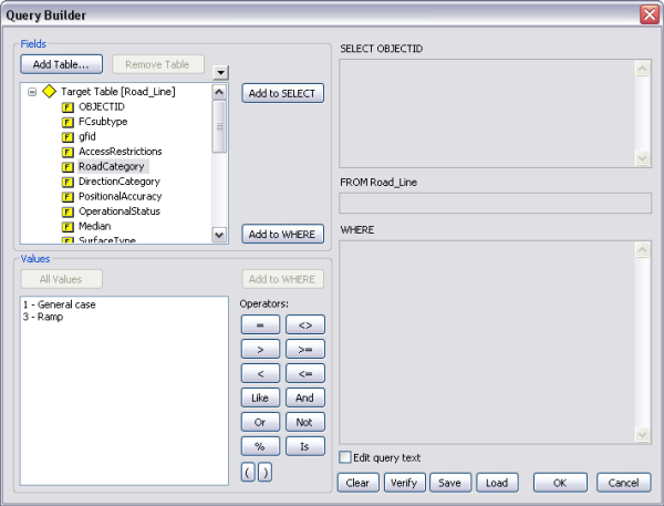 Query Builder dialog box Query Builder dialog box