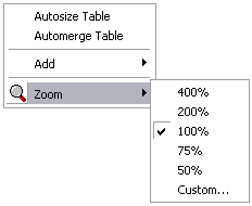Zoom context menu Zoom context menu
