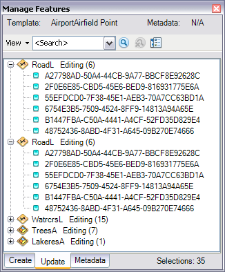 Example of the Layers view on the Update tab Example of the Layers view on the Update tab
