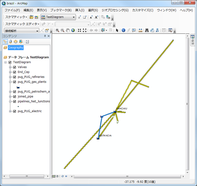 リレーションシップ ルールによって直線が追加された TestDiagram リレーションシップ ルールによって直線が追加された TestDiagram