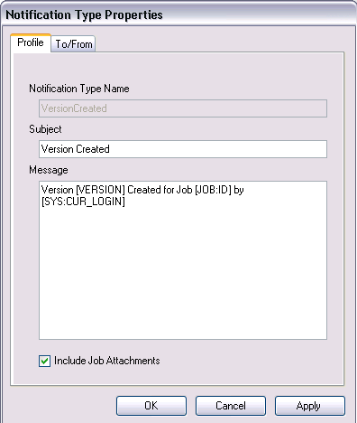 Notification Type Properties Notification Type Properties