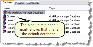Default Workflow Manager Database Default Workflow Manager Database