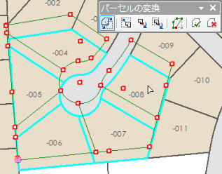 パーセルの移動、拡大/縮小、回転