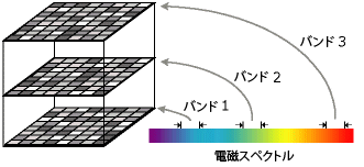 光の電磁波スペクトルのバンド