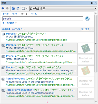 ArcGIS での検索