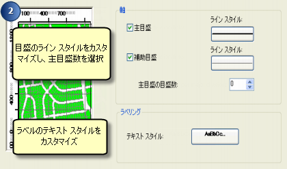 格子線と経緯線ウィザード - 方眼格子線の作成