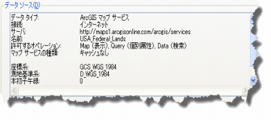 ArcGIS マップ サービスのデータ ソース