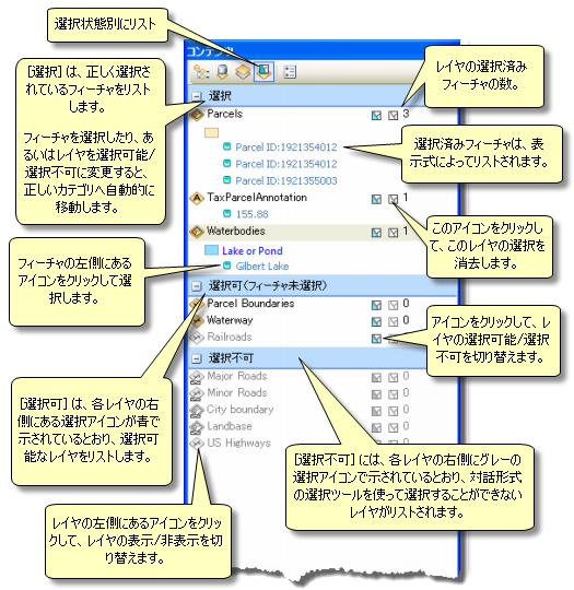 選択状態別にリスト