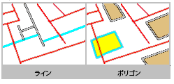 「境界線が横切る」フィーチャを検索