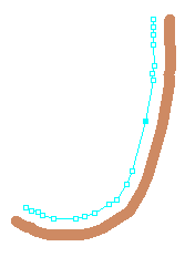 選択された頂点は塗りつぶされます