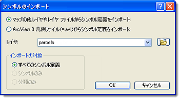 別のレイヤーからのシンボルのインポート