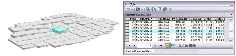 [ポイント ファイルの空間統計情報 (Point File Information)] の出力