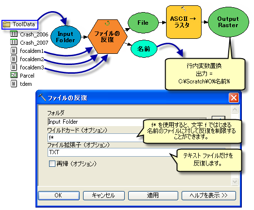 [ファイルの反復] の使用方法