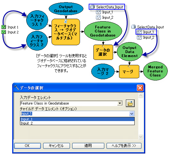 [データの選択] ツールの使用方法