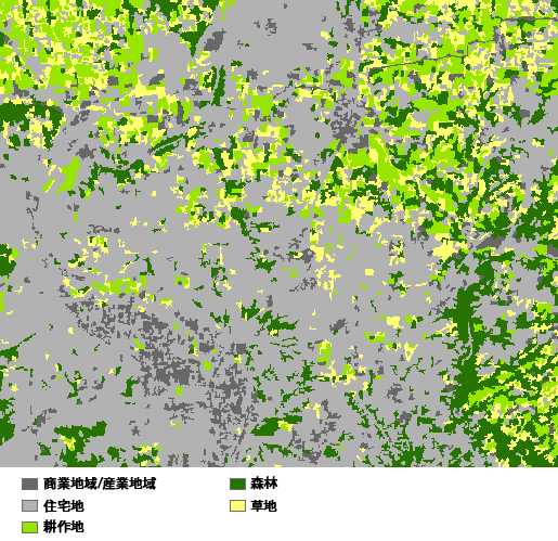 出力された分類済み土地利用マップ