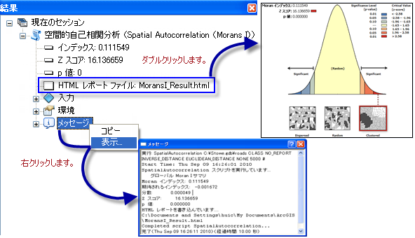 ツールの出力は [結果] ウィンドウからアクセスできます