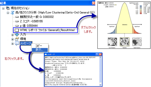 ツールの出力は [結果] ウィンドウからアクセスできます。