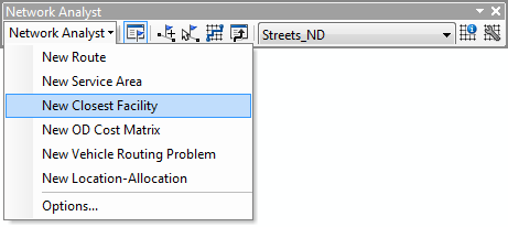 Network Analyst toolbar Network Analyst toolbar