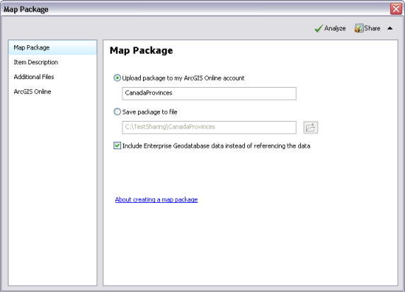 Creating a map package Creating a map package